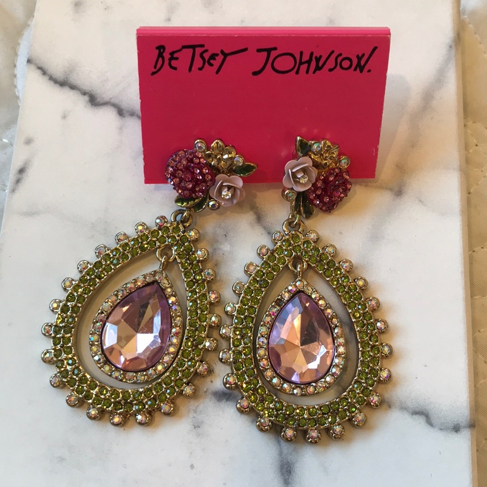 Betsey Johnson Statement Floral Earrings